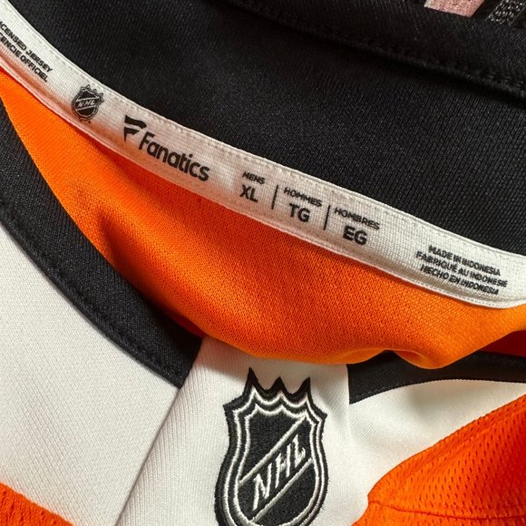 Fanatics Mens White Orange Philadelphia Flyers #9 Carter Hart NHL-Hockey Jersey - Picture 8 of 8
